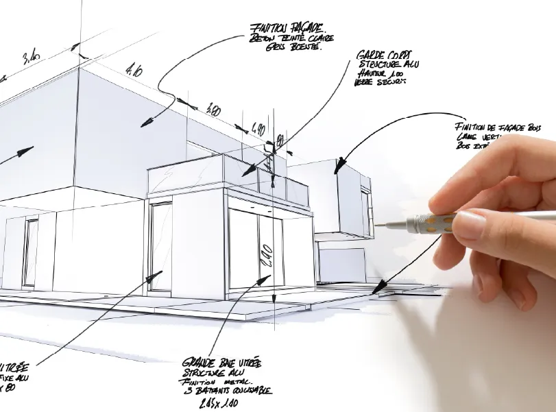 Modern architectural design concept with clean lines and innovative structure